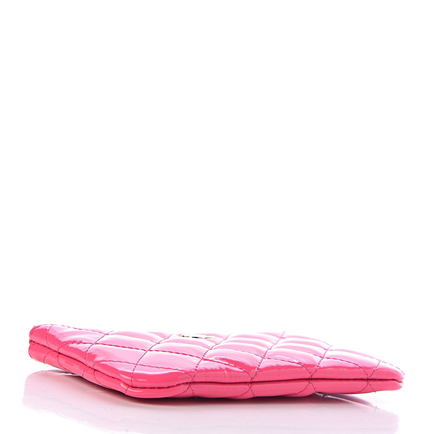 Chanel Patent Quilted Small Cosmetic Case Pink 4 of 8