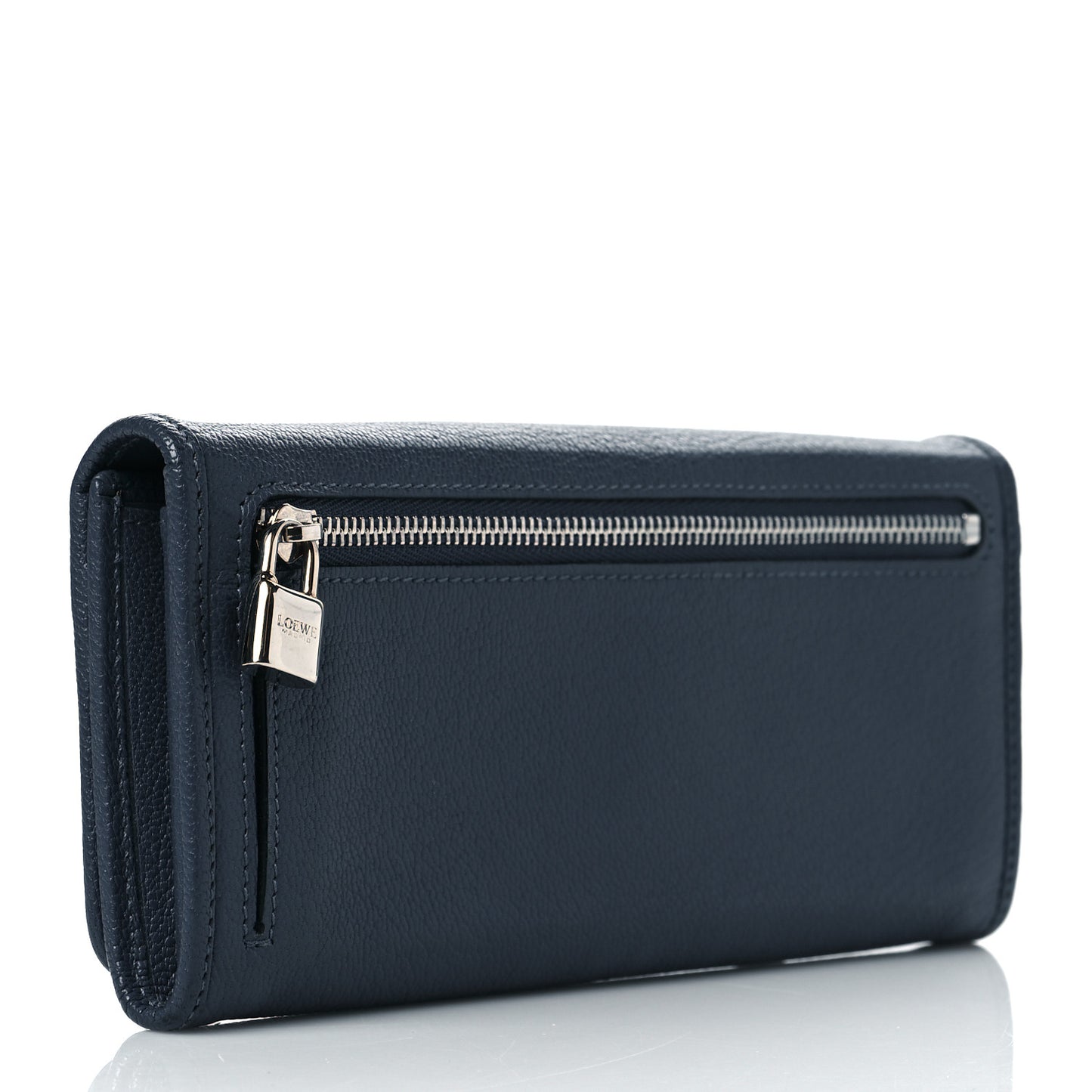 Goatskin Continental Wallet Navy