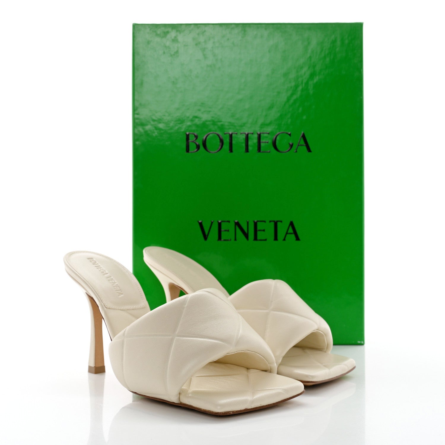 Bottega Veneta Nappa Quilted Rubber Lido Mule Sandals 37 Sea Salt 8 of 8