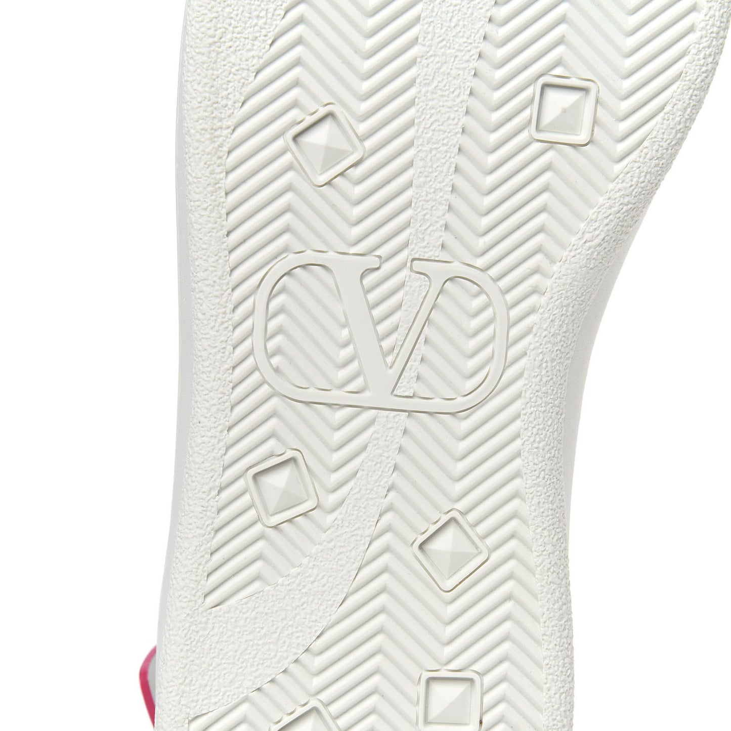 Calfskin Womens Backnet Sneakers 38.5 White Fuchsia