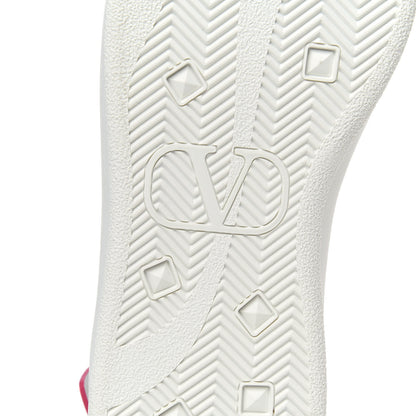 Valentino Garavani Calfskin Womens Backnet Sneakers 38.5 White Fuchsia 6 of 10