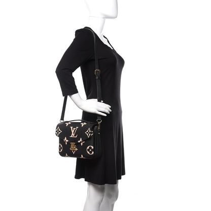 Louis Vuitton Empreinte Monogram Giant Pochette Metis Black Beige 2 of 7