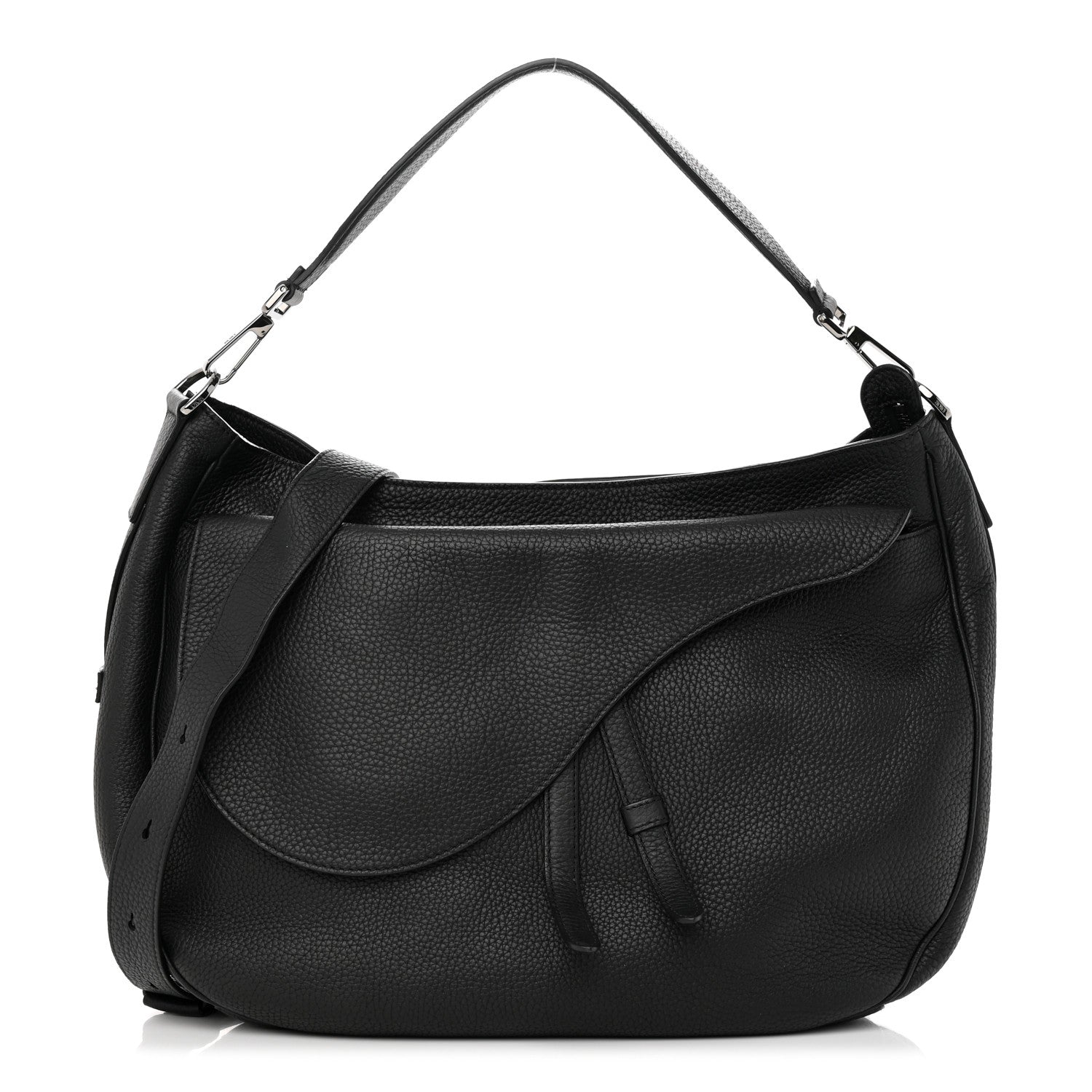 Christian Dior Grained Calfskin Saddle Soft Bag Black 1 of 9