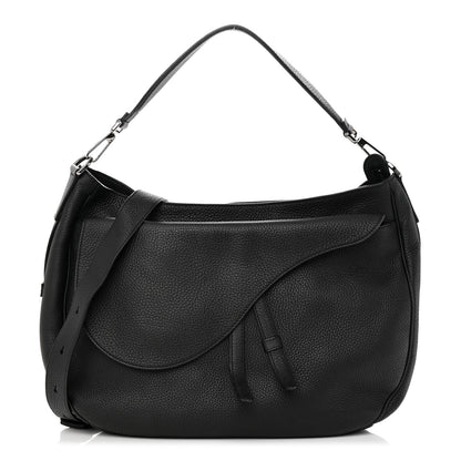 Christian Dior Grained Calfskin Saddle Soft Bag Black 1 of 9