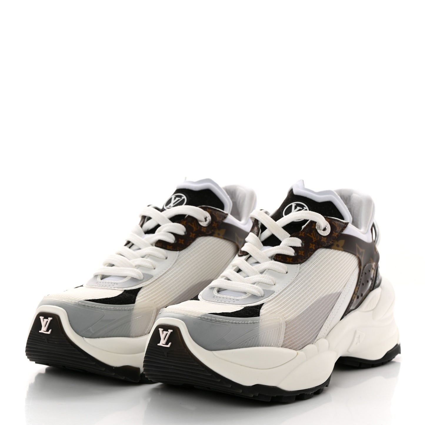 Monogram Calfskin Run 55 Sneakers 37.5 White