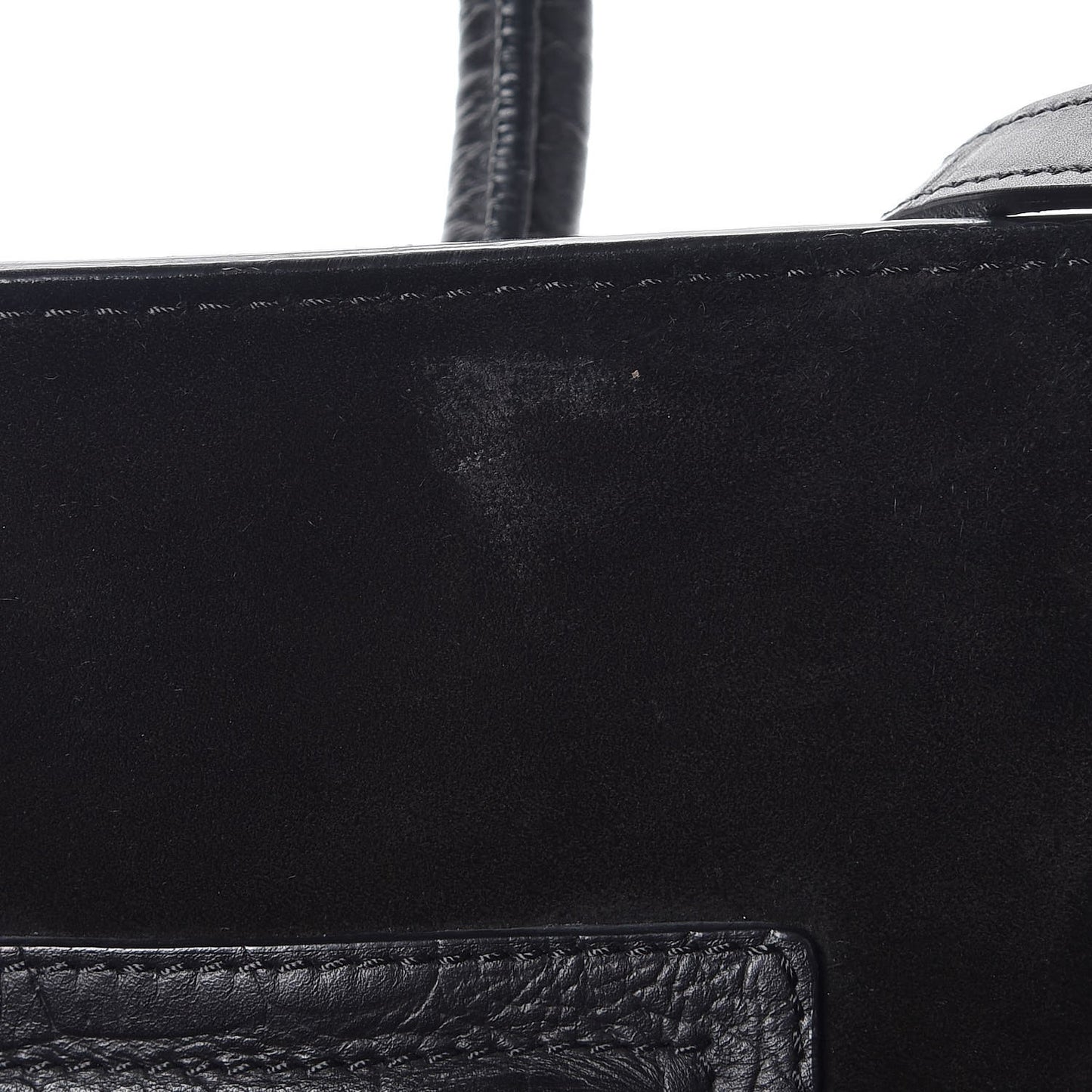 Crocodile Embossed Calfskin Large Phantom Luggage Black