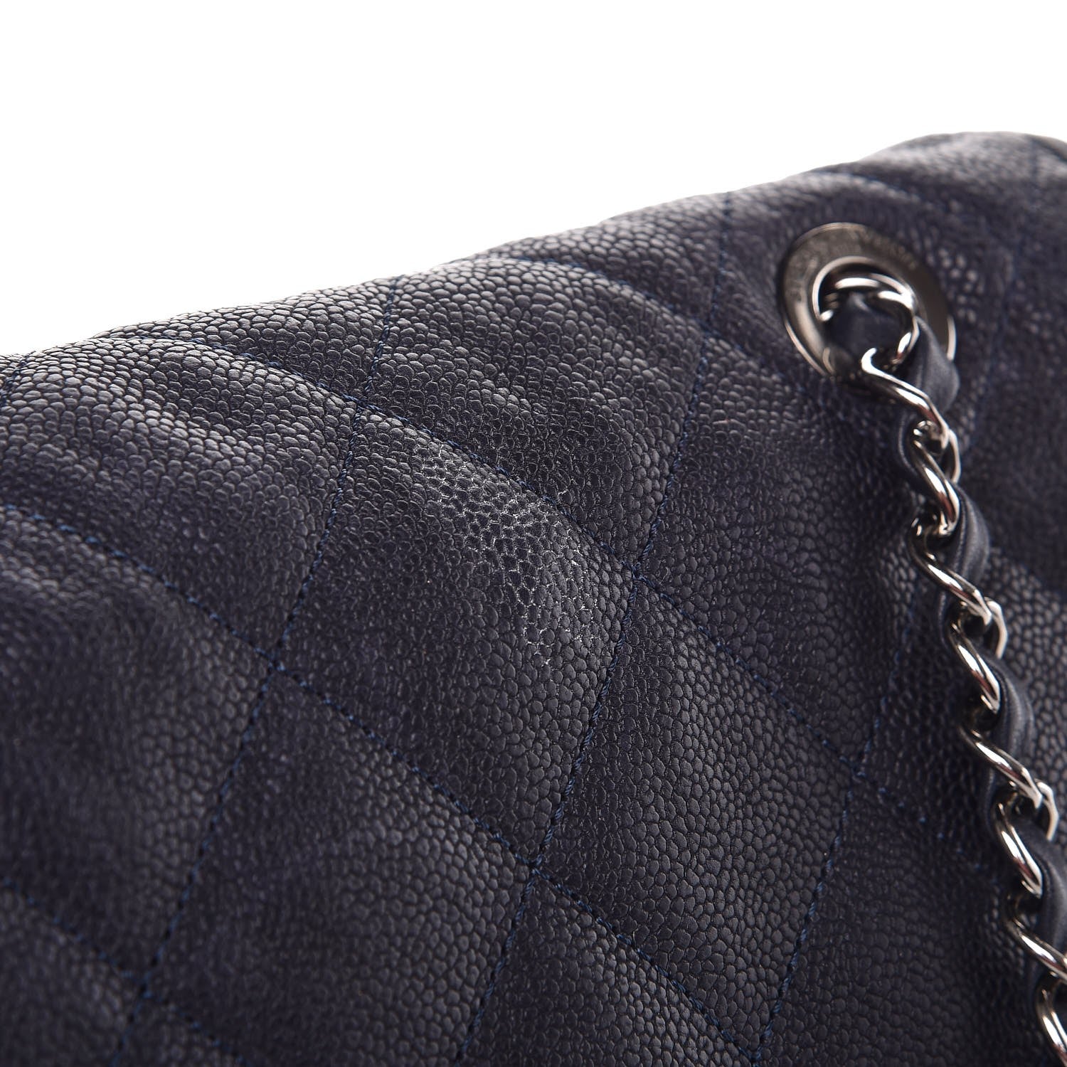 Chanel Caviar Quilted Large French Riviera Flap Navy Blue 12 of 12