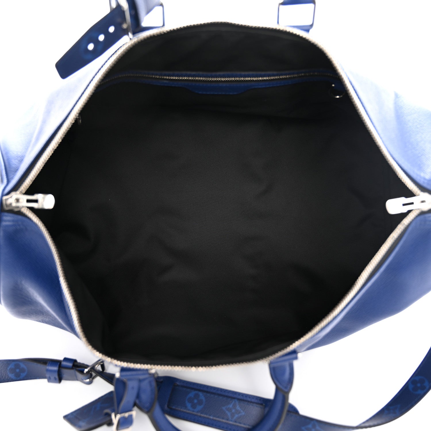 Louis Vuitton Taiga Monogram Eclipse Keepall Bandouliere 50 Pacific Blue 4 of 10