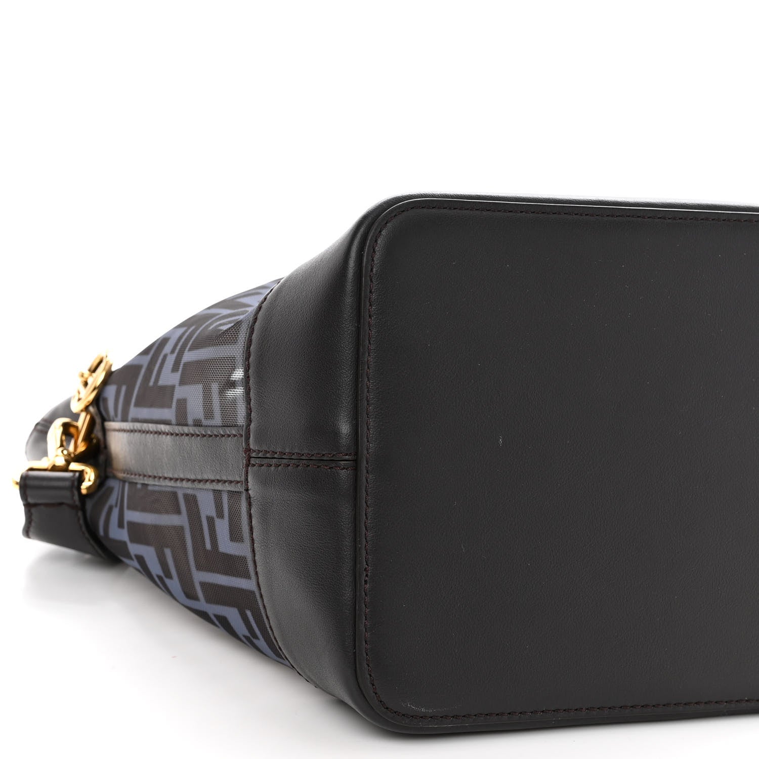 Fendi Mesh Vitello Grace F is Fendi FF 1974 Grande Mon Tresor Bucket Bag Azzurro Black Ebano 9 of 10