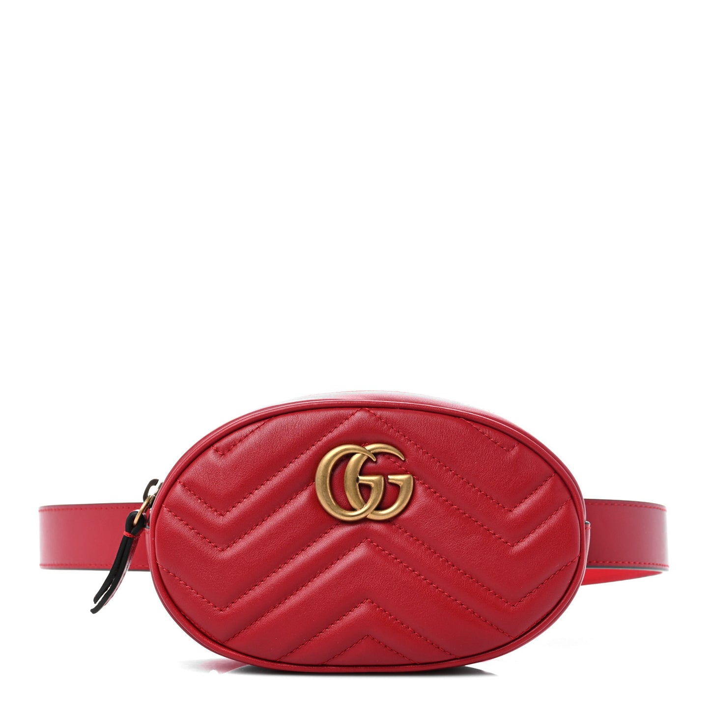 Calfskin Matelasse GG Marmont Belt Bag 85 34 Hibiscus Red