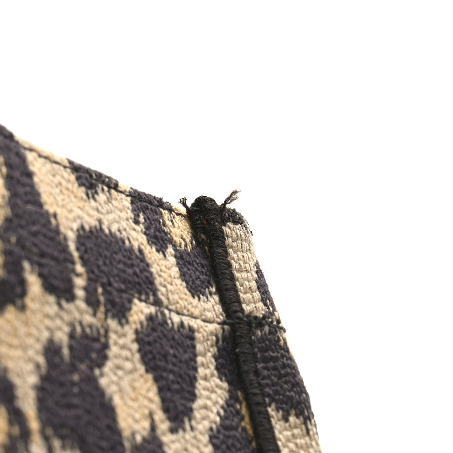 Christian Dior Canvas Mizza Embroidered Large Leopard Book Tote Beige 9 of 10