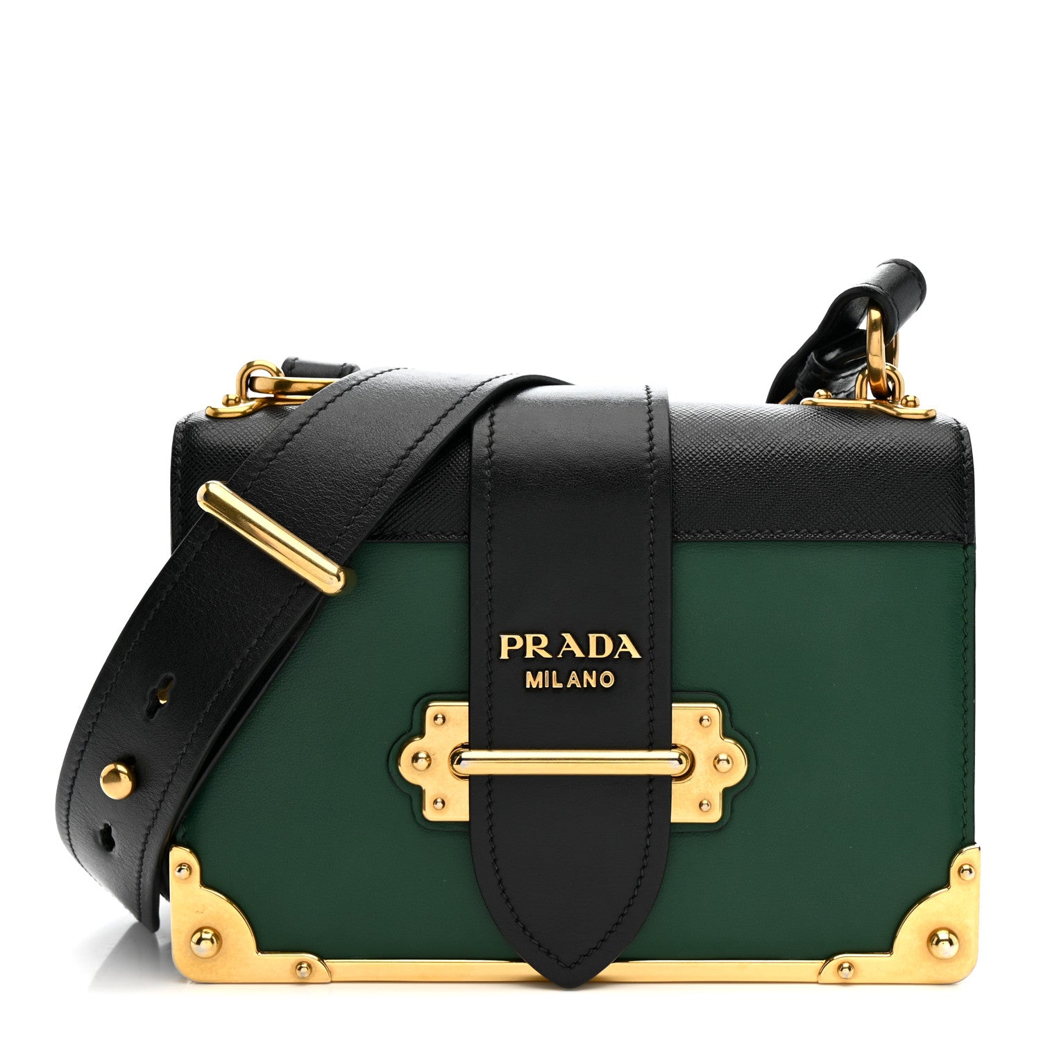 Prada City Calf Saffiano Cahier Bag Biliardo Black 1 of 18