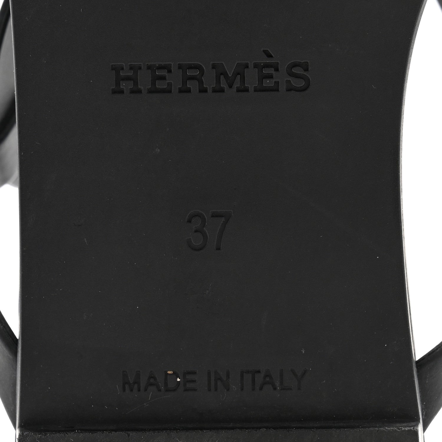 Hermes Rubber Womens Egerie Sandals 37 Black 7 of 10