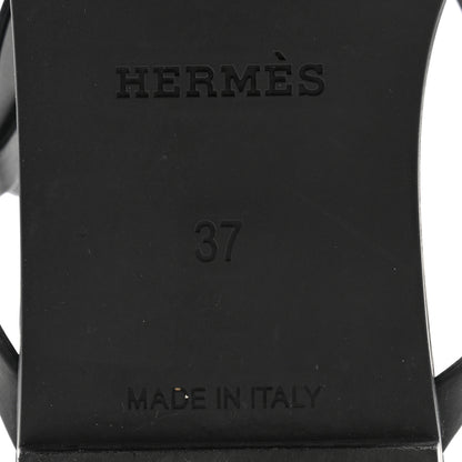 Hermes Rubber Womens Egerie Sandals 37 Black 7 of 10