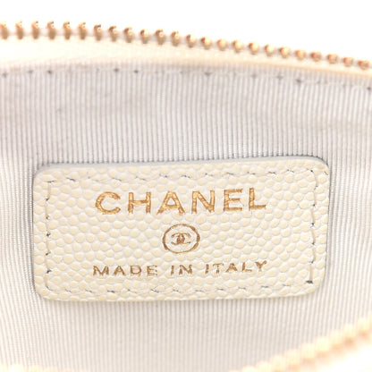 Chanel Caviar Quilted Small Cosmetic Case White 6 of 7