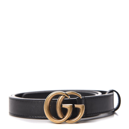 Gucci Calfskin Double G 20mm Belt 70 28 Black 1 of 6