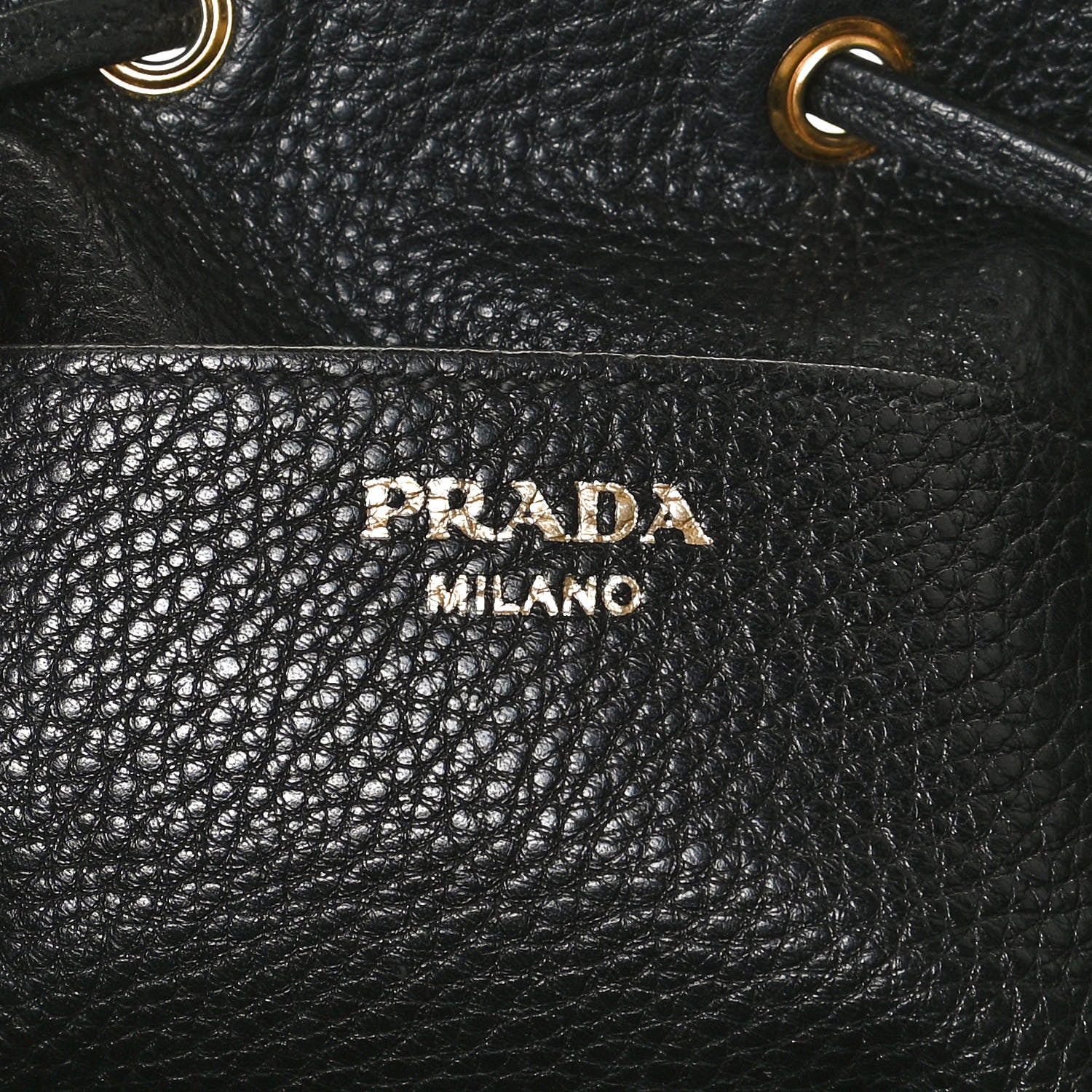 Prada Vitello Daino Bucket Bag Black 6 of 9