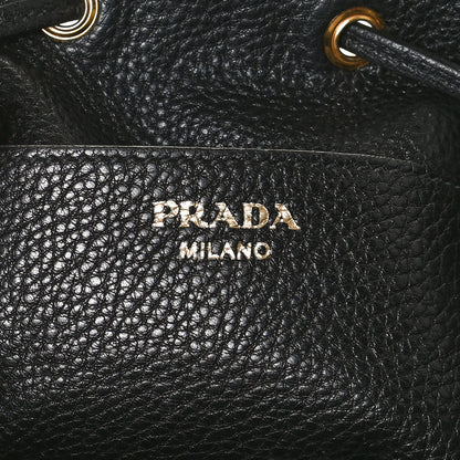 Prada Vitello Daino Bucket Bag Black 6 of 9