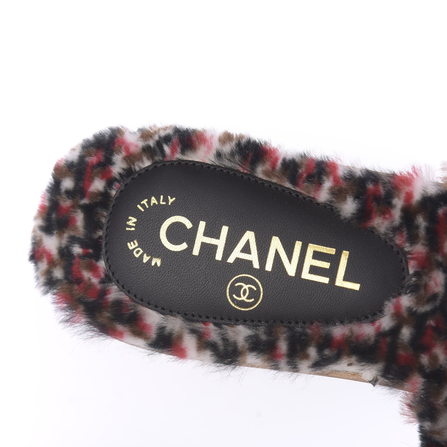 Chanel Orylag Lambskin Flat Mules 39 Red Black White 7 of 9