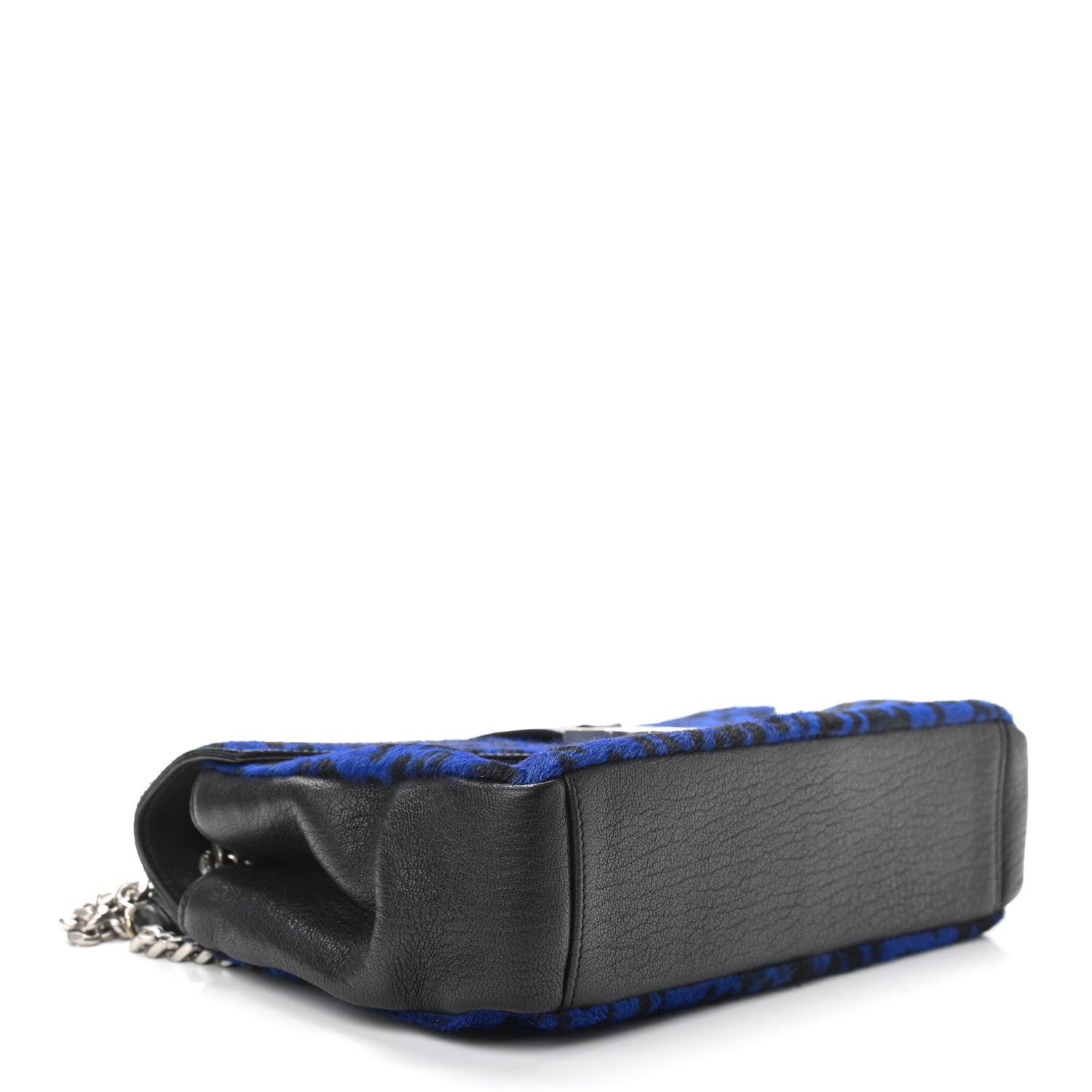 Saint Laurent Pony Hair Calfskin Monogram Leopard Print Medium Punk Chain Bag Blue 4 of 9