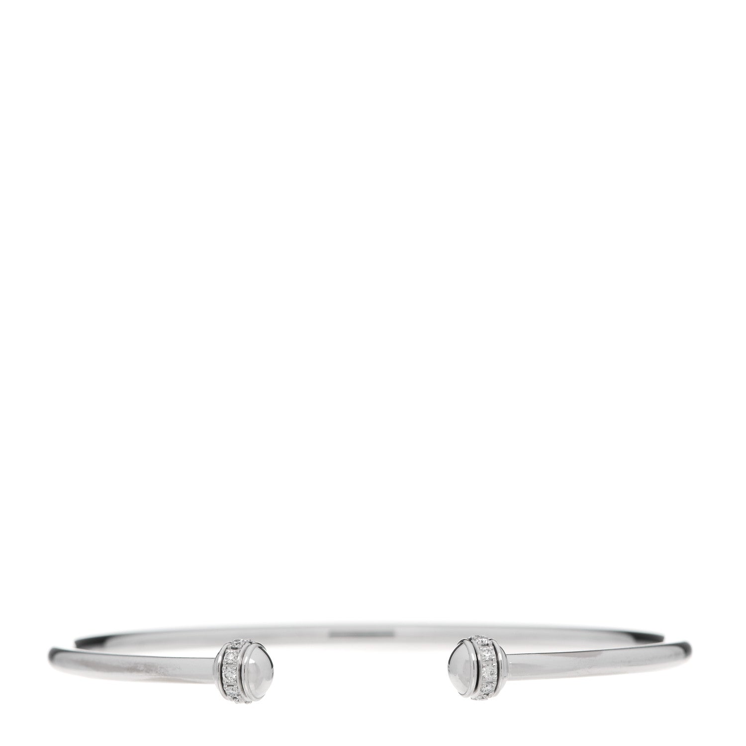 Piaget 18K White Gold Diamond Thin Possession Open Bangle Bracelet 1 of 5