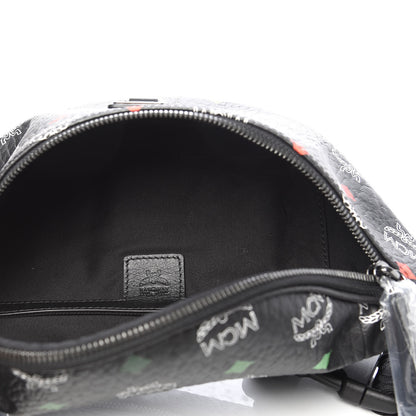 MCM Skyoptic Visetos Small Fursten Belt Bag Diamond Black 5 of 10