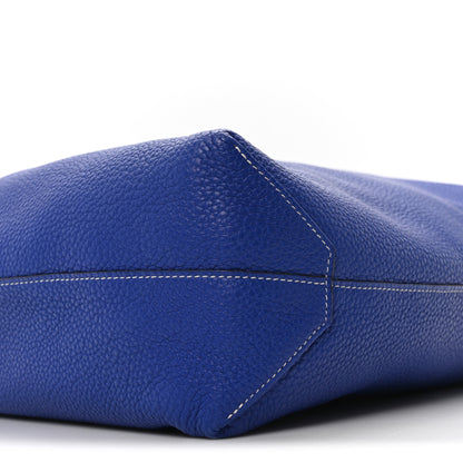 Hermes Taurillon Clemence Double Sens 36 Reversible Tote Graphite Bleu Electrique 12 of 15