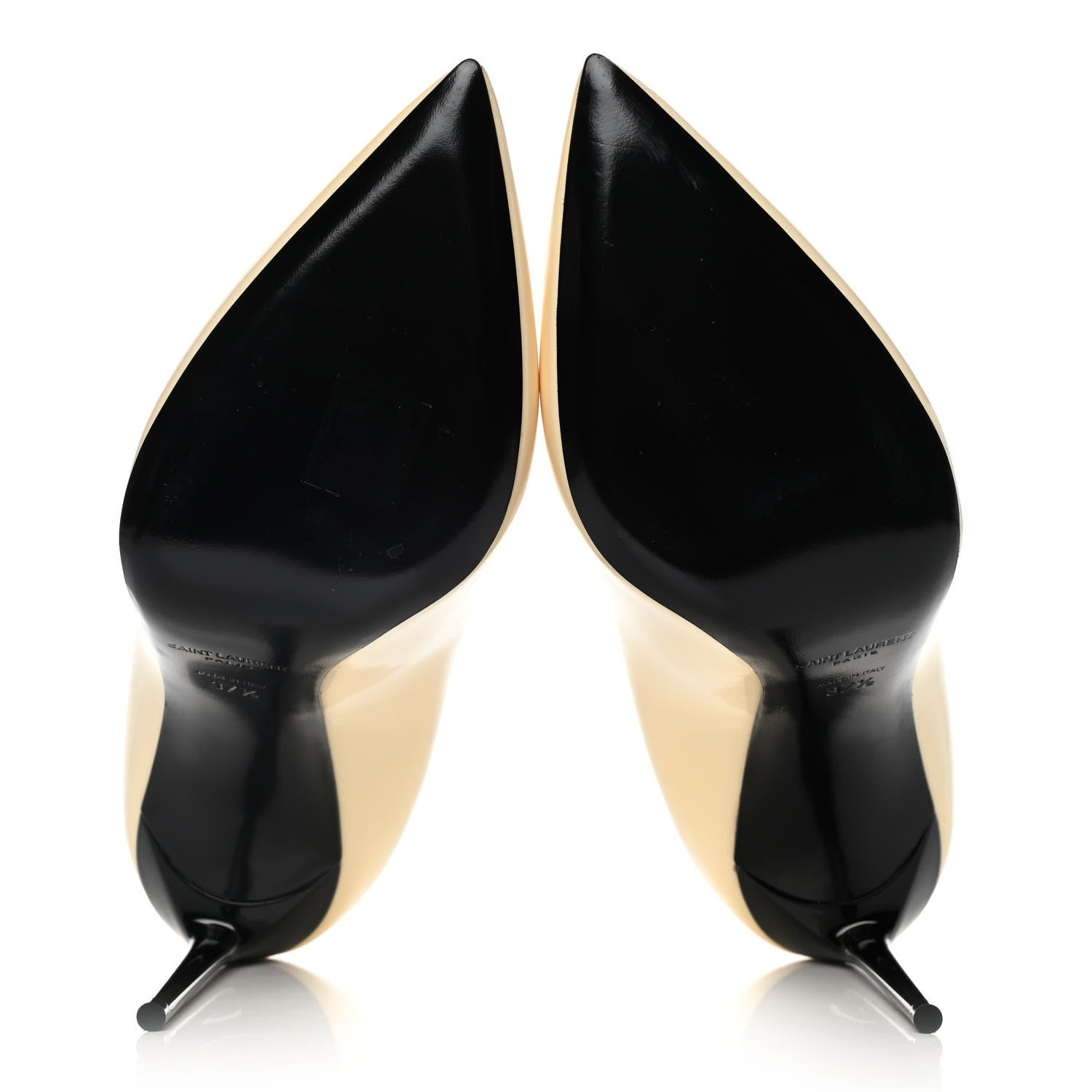 Saint Laurent Patent Calfskin Teddy High Vamp 105 Pumps 37.5 White 5 of 17