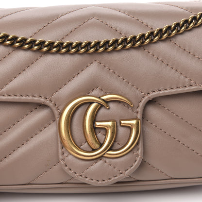 Gucci Calfskin Matelasse Super Mini GG Marmont Shoulder Bag Porcelain Rose 8 of 12