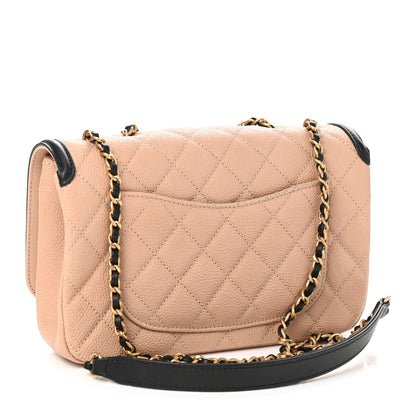 Chanel Caviar Quilted Small CC Filigree Flap Beige Black 4 of 11