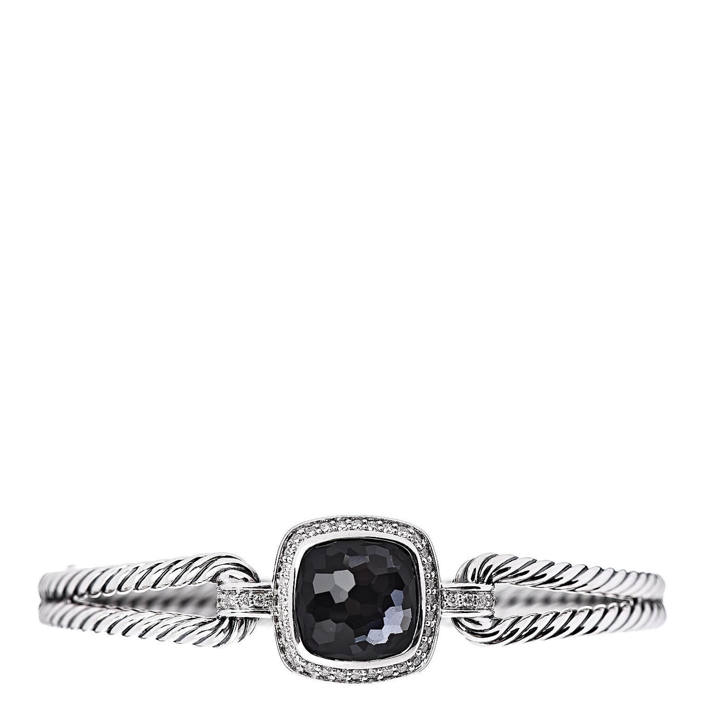 Sterling Silver Diamond Black Orchid Albion Cable Bracelet