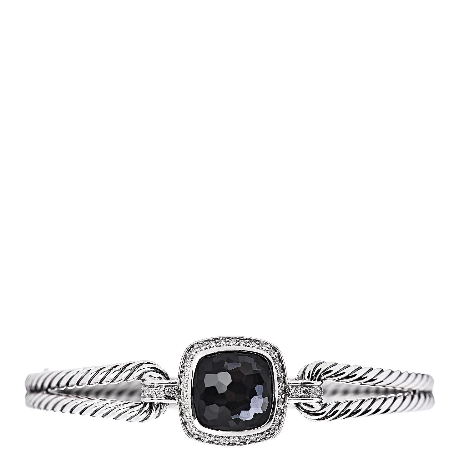 David Yurman Sterling Silver Diamond Black Orchid Albion Cable Bracelet 1 of 4