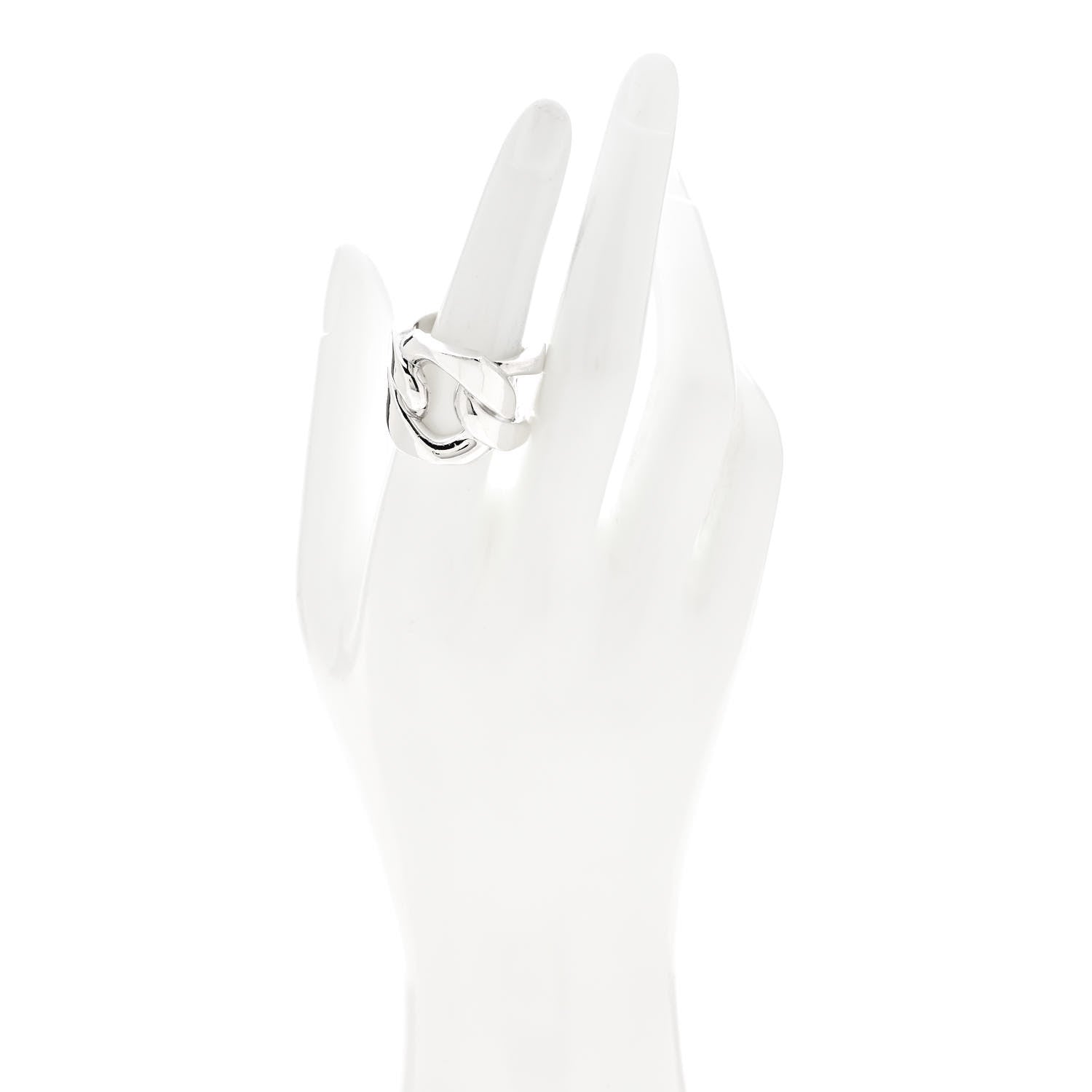Hermes Sterling Silver GM Capture Link Ring 55 7.25 2 of 5