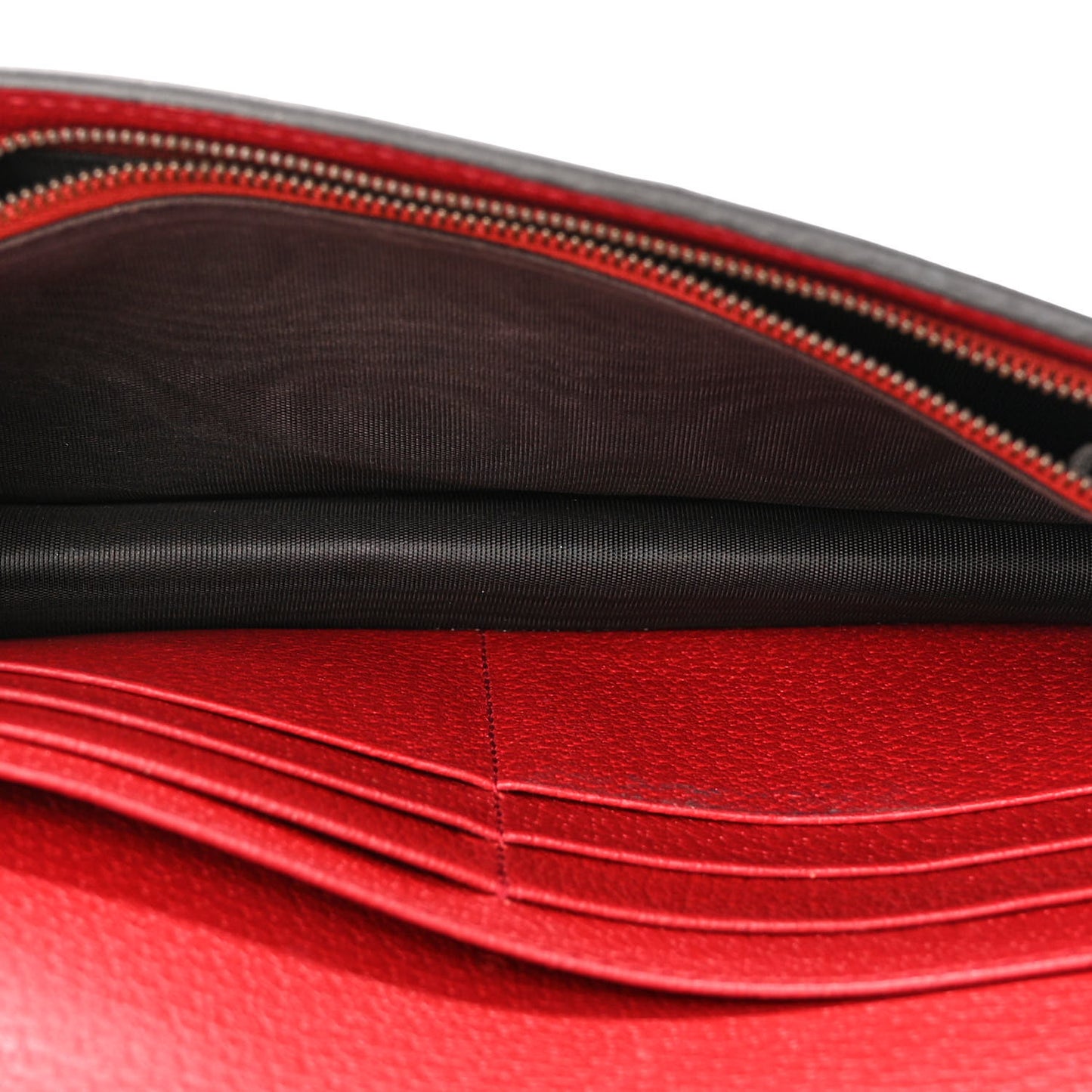 GG Supreme Monogram Web Queen Margaret Chain Wallet Red