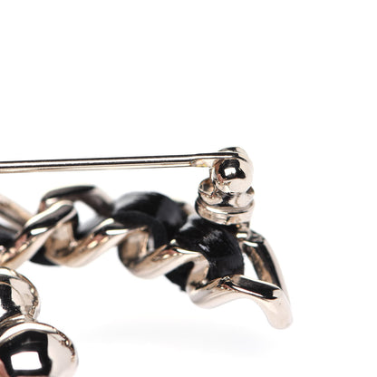 Chanel Lambskin Pearl CC Chain Brooch Black Gold 4 of 9