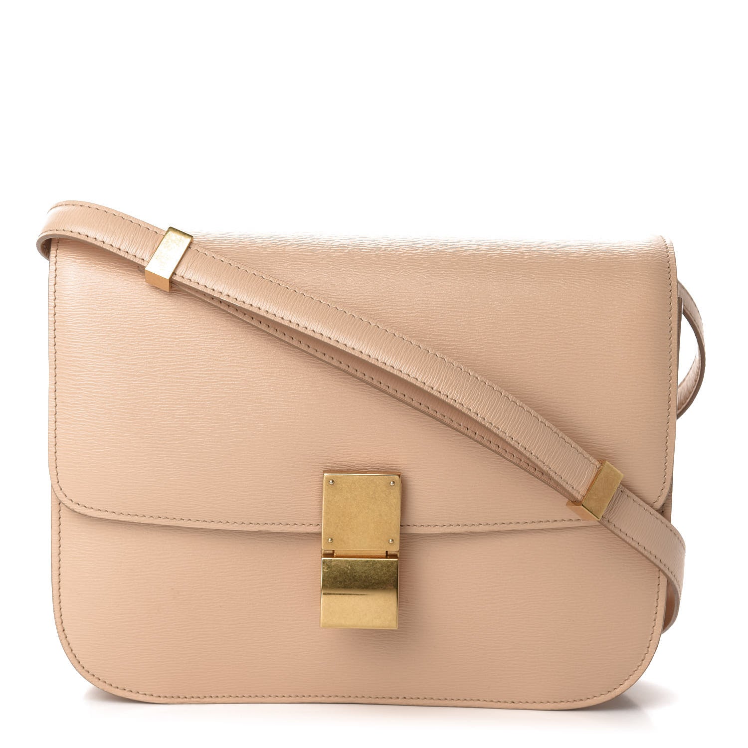 Celine Liege Calfskin Medium Classic Box Flap Bag Nude 1 of 10