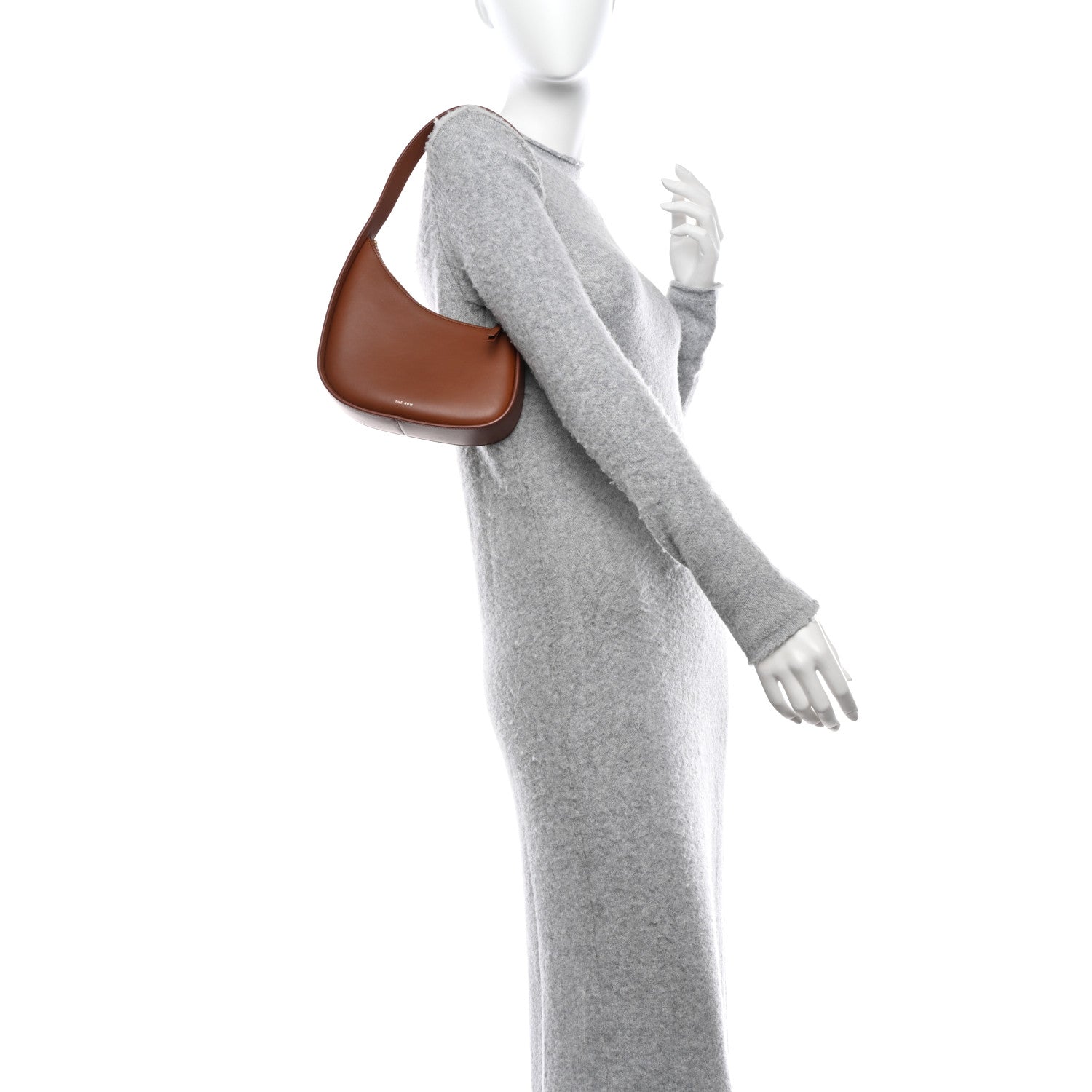 The Row Smooth Calfskin Half Moon Shoulder Bag Chestnut 2 of 11
