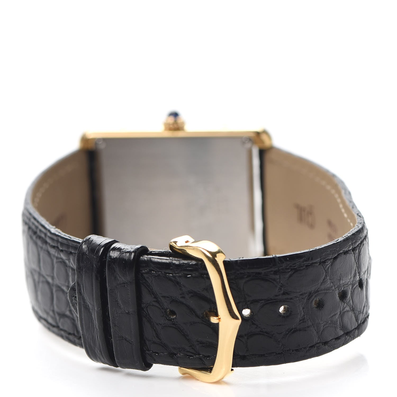 Cartier Stainless Steel 18K Yellow Gold Alligator 27mm Tank Solo Quartz Watch 3 of 4