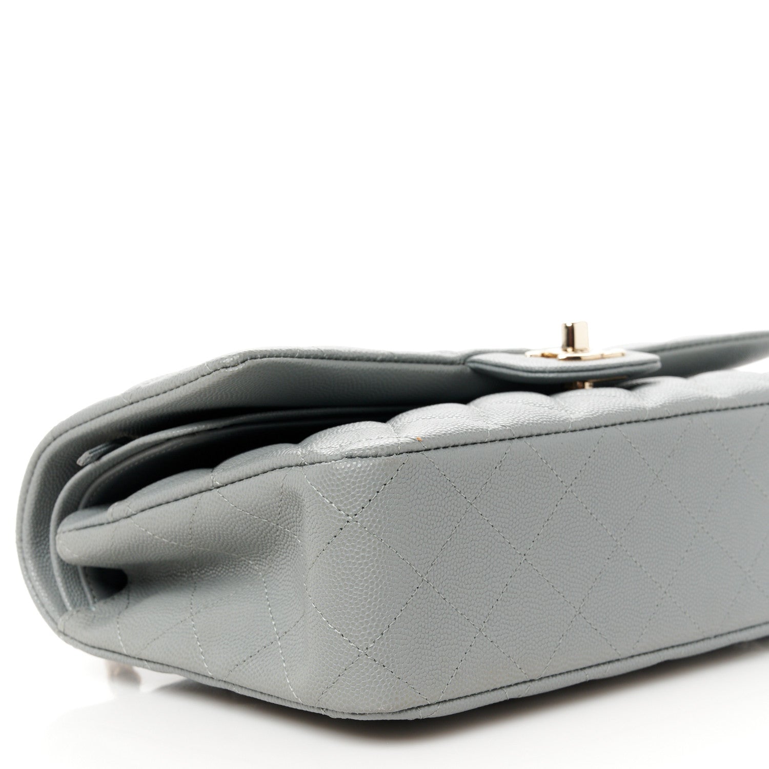Chanel Caviar Quilted Medium Double Flap Grey 10 of 12