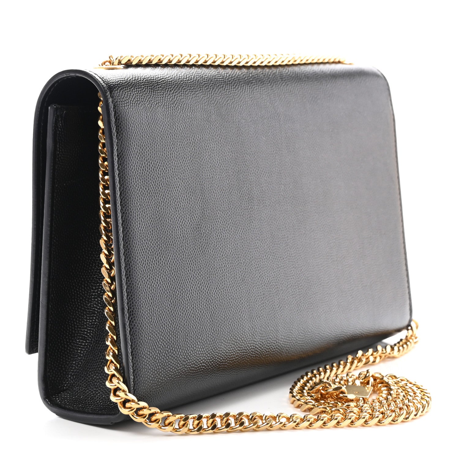 Saint Laurent Grain De Poudre Medium Classic Monogram Kate Satchel Black 3 of 9