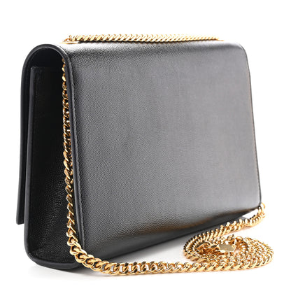 Saint Laurent Grain De Poudre Medium Classic Monogram Kate Satchel Black 3 of 9