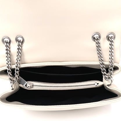 Saint Laurent Calfskin Y Quilted Monogram Small Loulou Chain Satchel Blanc Vintage 4 of 5