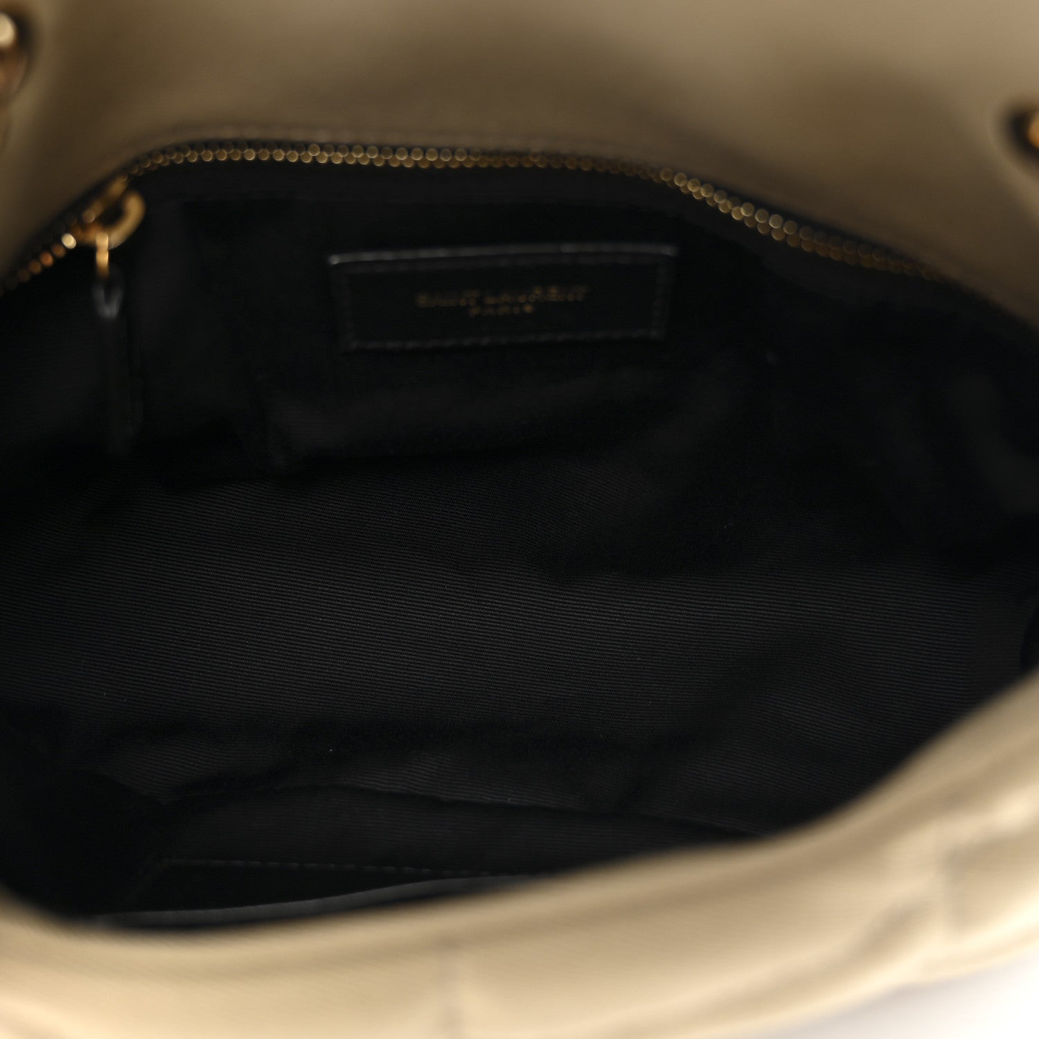 Saint Laurent Canvas Quilted Toy Loulou Puffer Monogram Chain Satchel Cool Beige 5 of 11