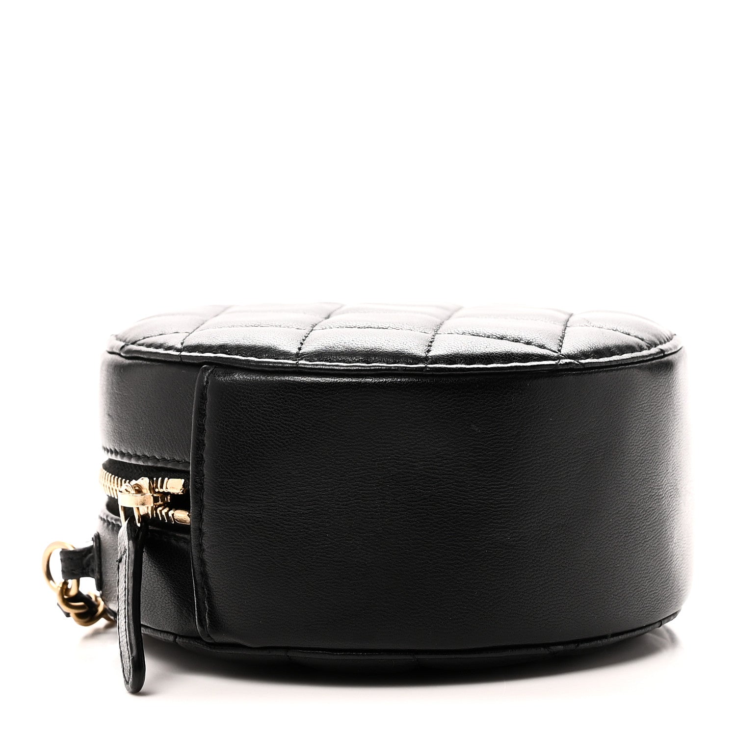 Chanel Lambskin Quilted Round Pearl Crush Clutch With Chain Black 4 of 10