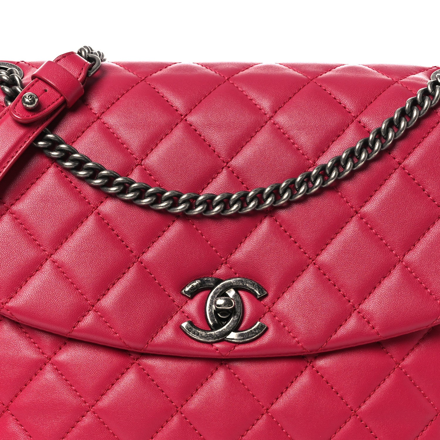 Chanel Lambskin Quilted Large Daily Supple Flap Dark Pink 8 of 15