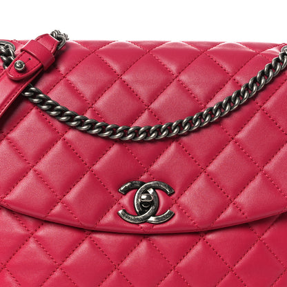 Chanel Lambskin Quilted Large Daily Supple Flap Dark Pink 8 of 15