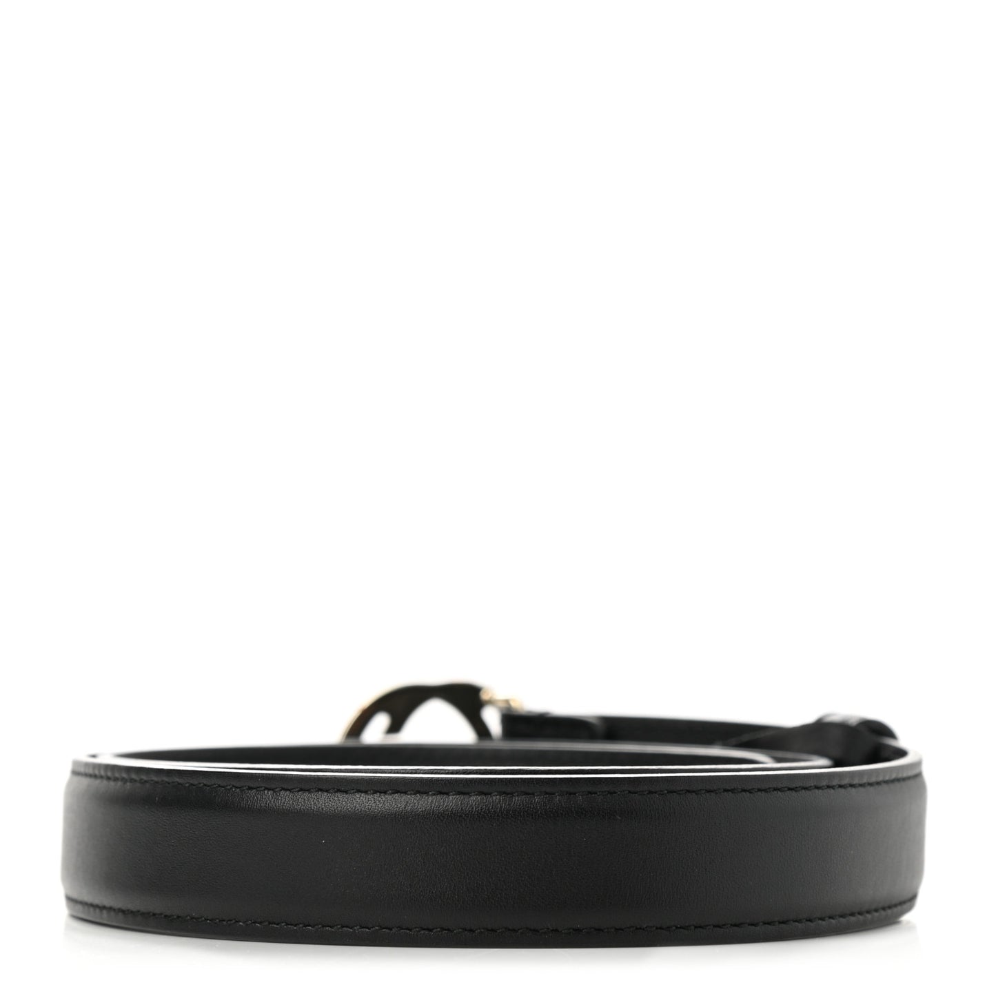 Moon Calfskin Interlocking G 25mm Belt 80 32 Black