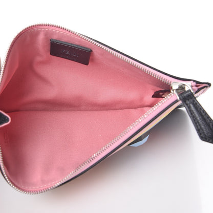 Fendi Vitello Elite Century Hypnoteyes Studded Zip Pouch Bubblegum Multicolor 5 of 8