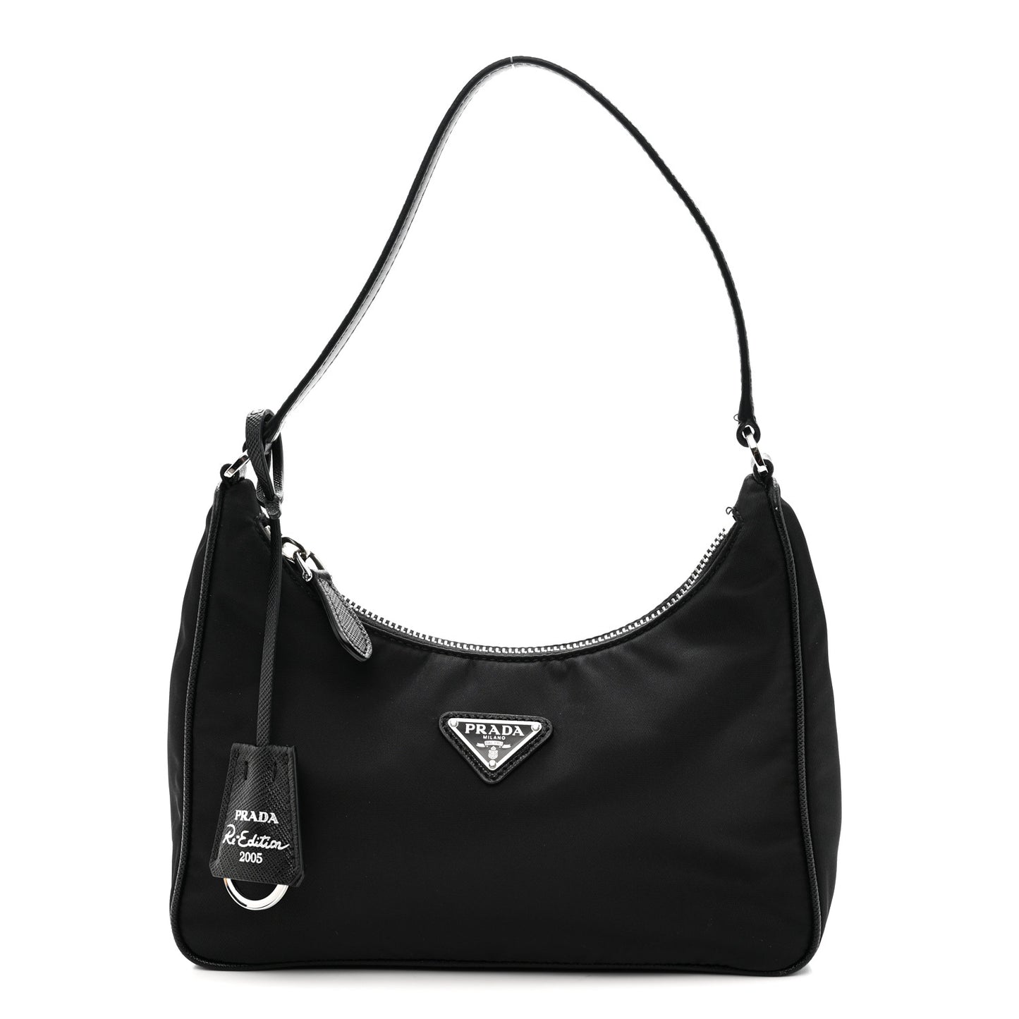Tessuto Nylon Saffiano Mini Re-Edition 2005 Bag Black