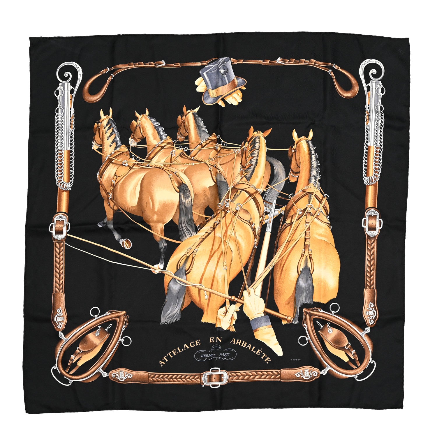 Hermes Silk Attelage En Arbalete Scarf 90 1 of 7